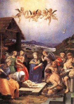  Pastores Pintura - Adoración de los pastores Florencia Agnolo Bronzino